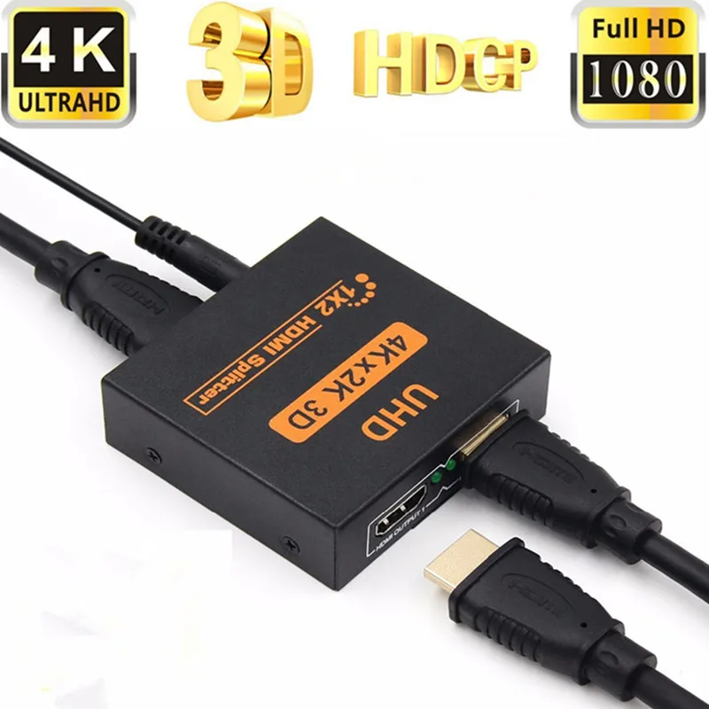 4K Splitter UHD 3D HD HDMI Splitter 1X4 HDMI Splitter 1X2 1080p Switch Switcher Repeater Amplifie for HDTV DVD PS3 Xbox