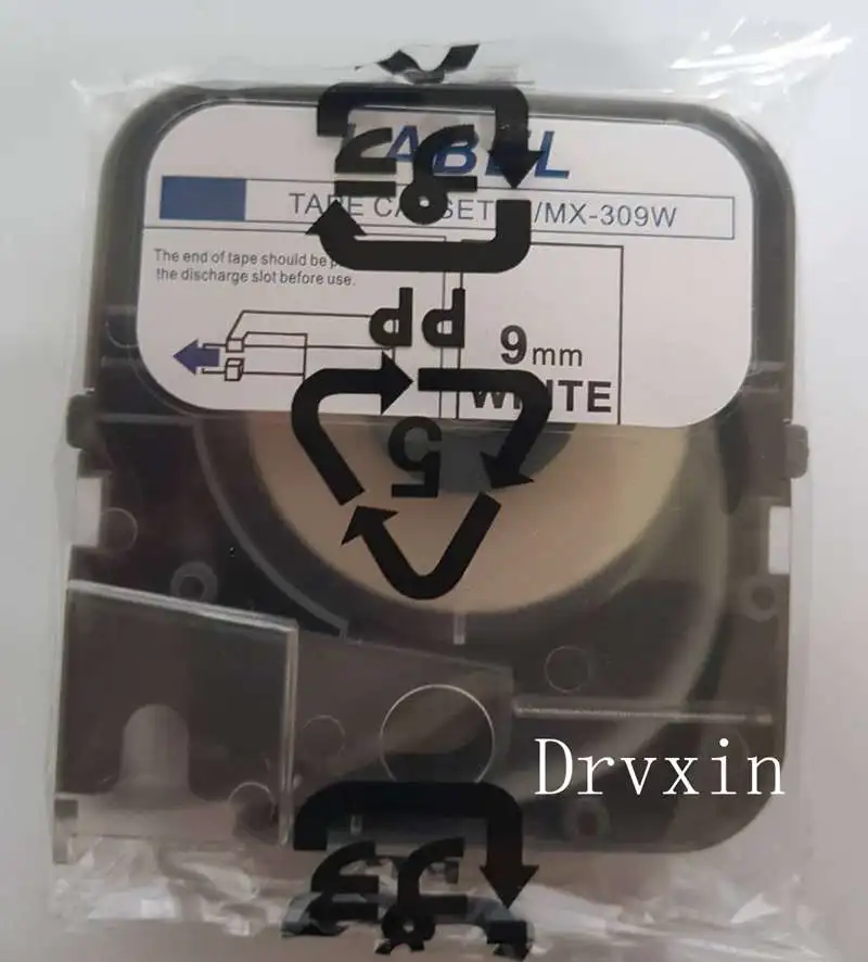 Этикетки кассеты Drvxin-309wl(9 мм+ белый) для макс LETATWIN электронный надписи машины LM-370E, LM-380A, LM-380E, LM-390A/PC