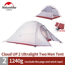 DHL free shipping 2 Person NatureHike Tent 20D Silicone Fabric Double-layer Camping Tent Lightweight Only 1.24kg NH