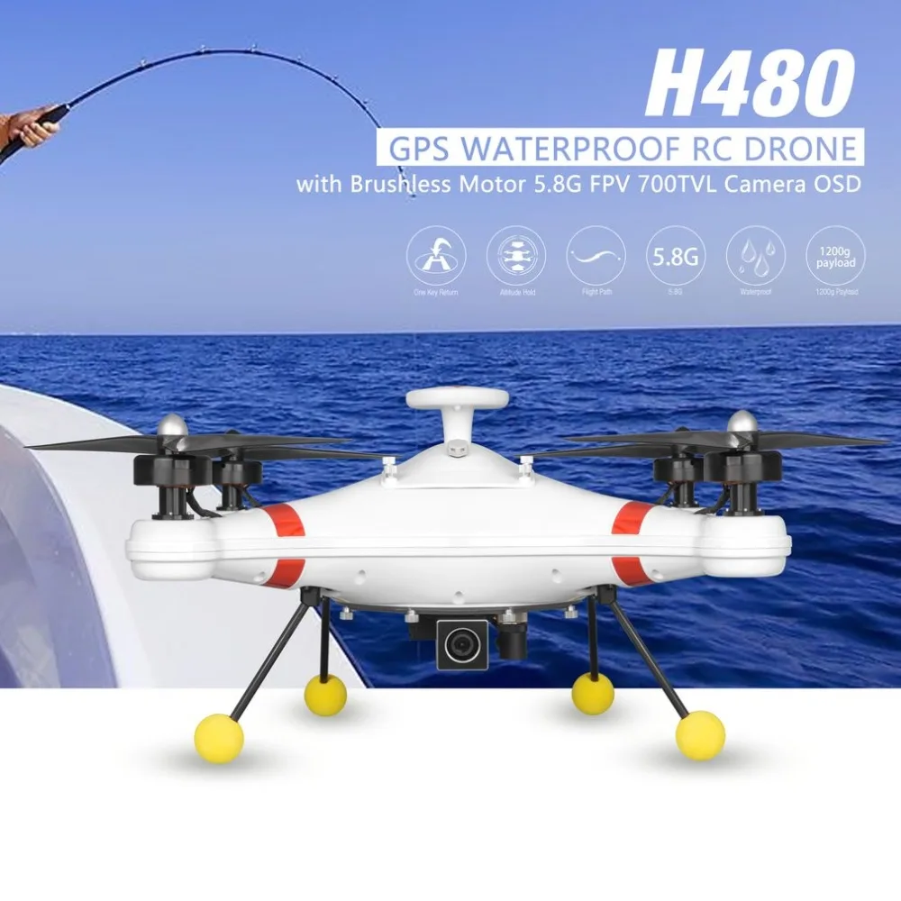 H480 sin escobillas 5,8G FPV 700TVL Cámara Drone GPS Quadcopter avión UAV con OSD impermeable profesional pesca RC Drone