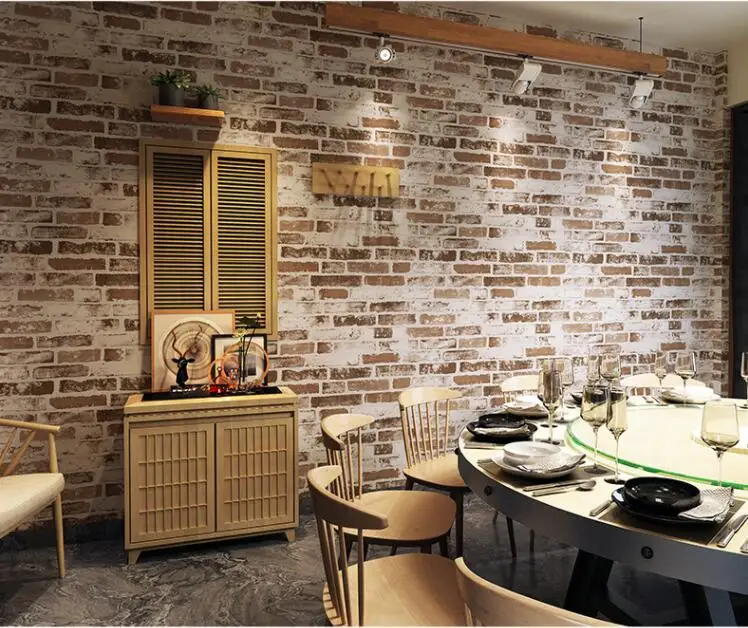 Beibehang стиль; Новинка; в стиле ретро; в ностальгия 3D стерео имитация кирпича обои ресторан кафе бар чистый кофе фон для фотографирования с изображением красной кирпичной стены