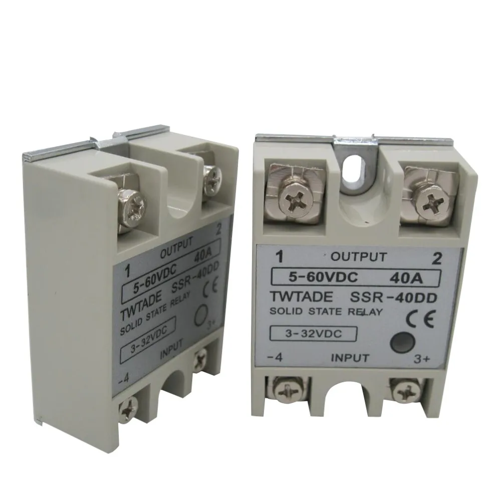 

TWTADE/High quality Single Phase solid state relay SSR-40DD 40A actually 3-32 DC TO 5-60 DC SSR 40DD relay solid state