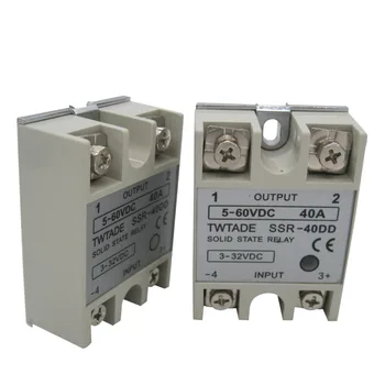 

TWTADE/High quality Single Phase solid state relay SSR-40DD 40A actually 3-32 DC TO 5-60 DC SSR 40DD relay solid state