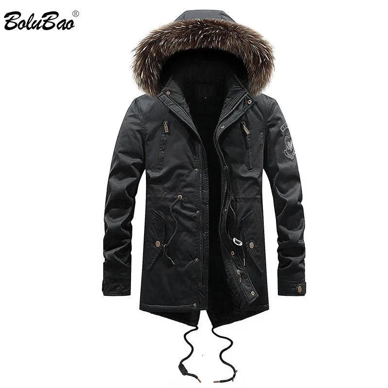 

BOLUBAO Brand Winter Men Parkas Coats Mens Fashion Personality Solid Color Parka Coat Male Thick Section Parka Jackets