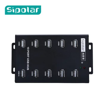 

Sipolar 10 ports metal USB 2.0 hub with 12V 5A power adapter ON/OFF switch LED for mobile phone PC tablets Bitcoin mining