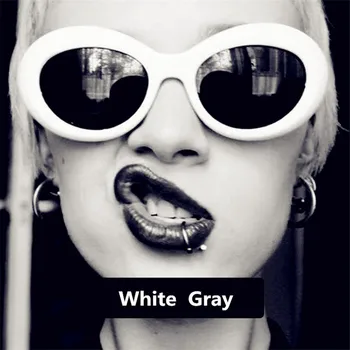 

CURTAIN 2019 Newest Oval Sunglasses Ladies Trendy Vintage Retro Sunglasses Women/Mens White Black Eyewear Star Street pat UV400