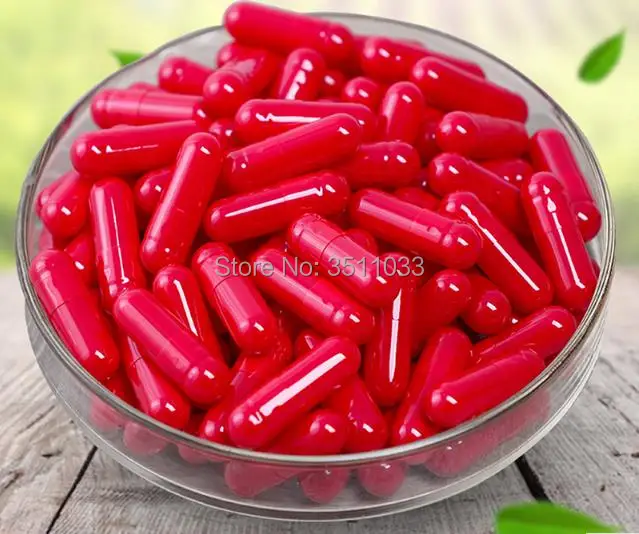 1000pcs/lot Size0 Red Seperated Empty Capsules, Medicine Powder