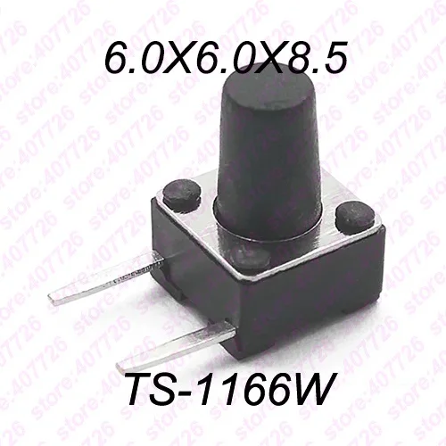 50 шт. 6X6 мм(боковые два штифта DIP) H = 4,1/4,3/4,5/5/6/7/8/9/10/11/12 мм черный Мини кнопочный мгновенного Такт переключатель Медь - Цвет: 6x6x8.5mm