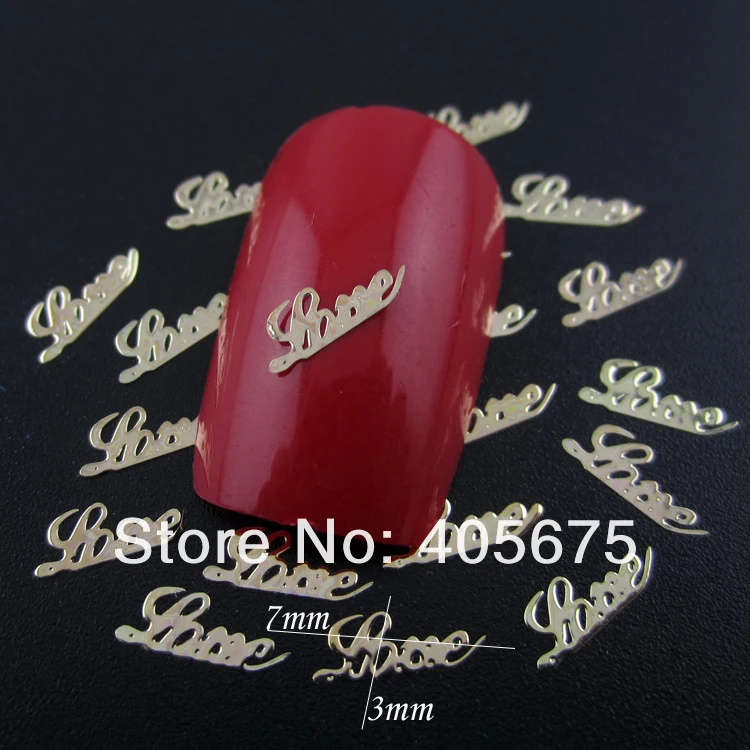 

MNS326S Love character nail design for nails DIY metal nail slices spangles nail art stickers decorations Approx 1000pcs/pack