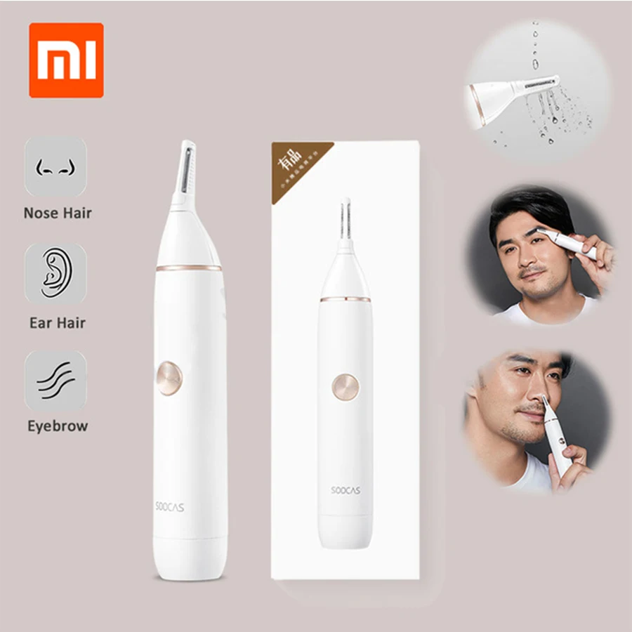 

Xiaomi SOOCAS IPX5 waterproof Nose Eyebrow Hair Trimmer Sharp Blade Body Wash Minimalist Design Safe Cleaner trim Personal Daily