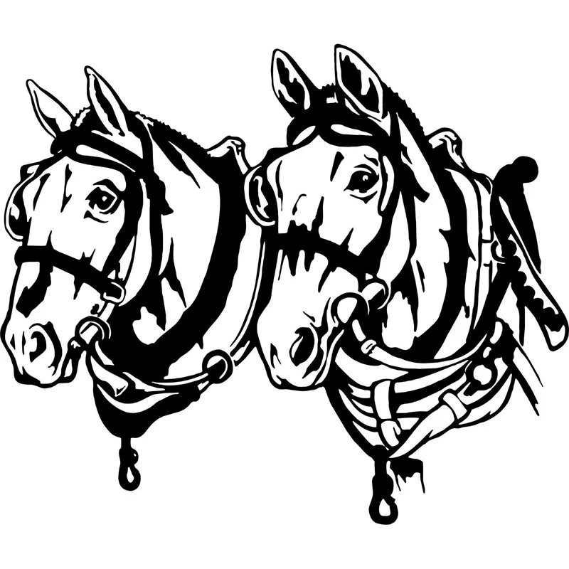 15.5cm*13cm Team Draft Work Mule Horse Rodeo Fashion Vinyl Decal Car Sticker Black/Silver S6-2805