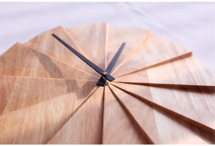 Декоративные настенные часы ручной работы из современной плотной древесины, тихие и не тикающие часы, натуральное резиновое дерево, 28 см
