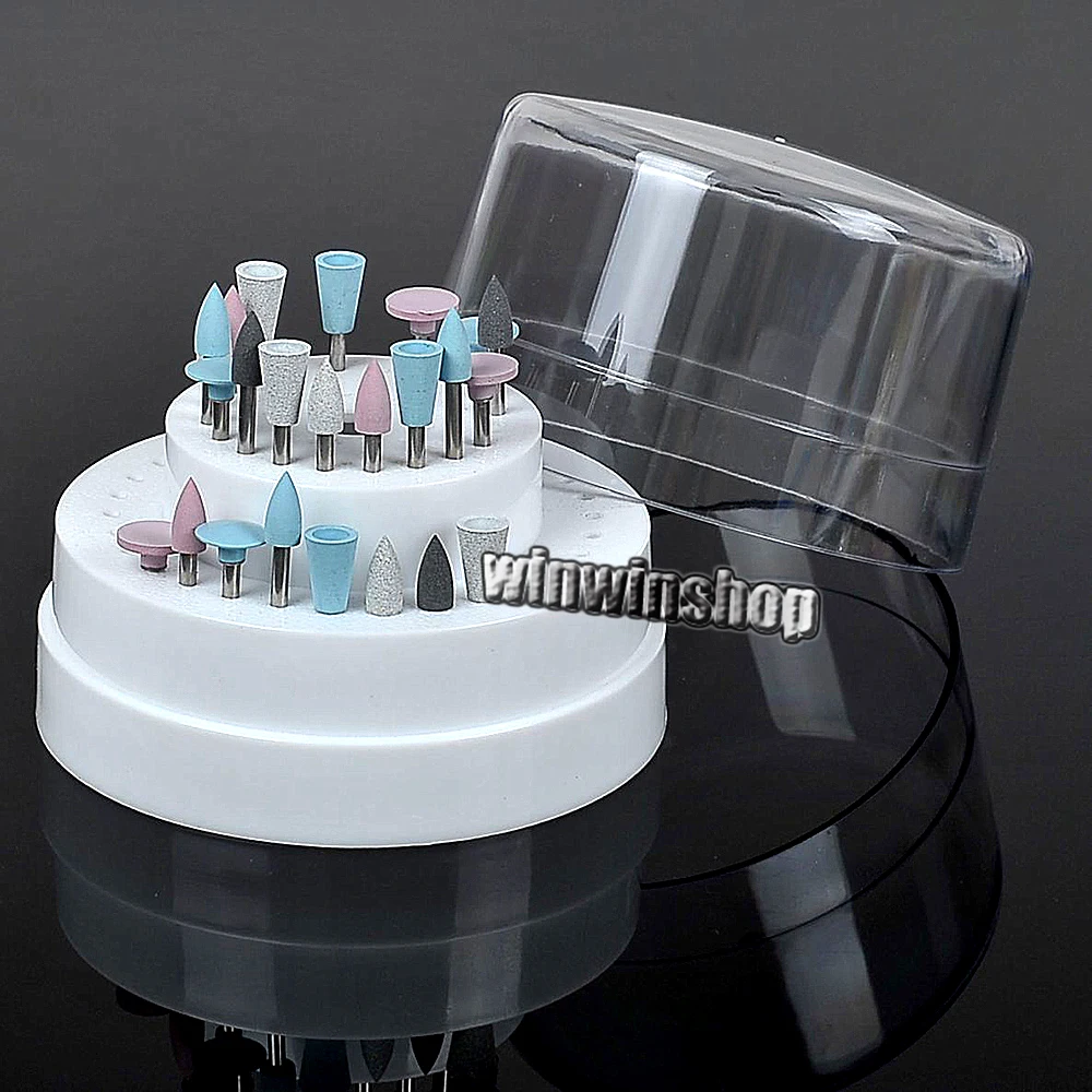 

Dental Lab Assorted Silicone Polisher Diamond Burs With 60Holes Block