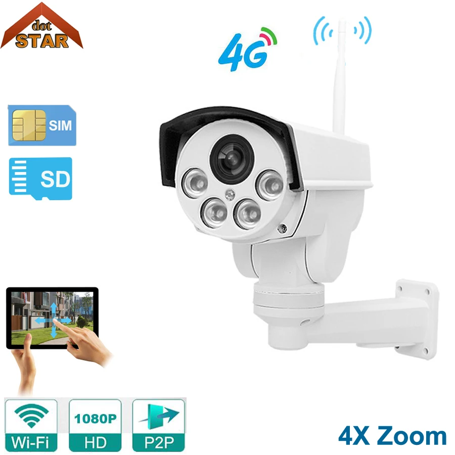 

Stardot WIFI 4G IP Camera Waterproof HD 1080P IR 50M 4X Zoom Bullet Wifi IP Camera Outdoor IP67 Outdoor Wireless Camera IR-Cut
