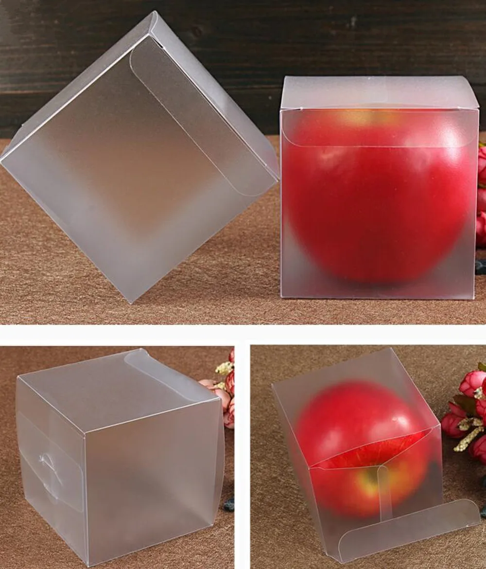 Wholesale 450Pcs/Lot Matte Clear Plastic Square PVC Gift Packaging Box
