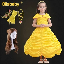 Красивые и лучшие костюмы для девочек на Хэллоуин и Рождество; платье принцессы Белль; Изысканные детские платья на День рождения; платье для малышей