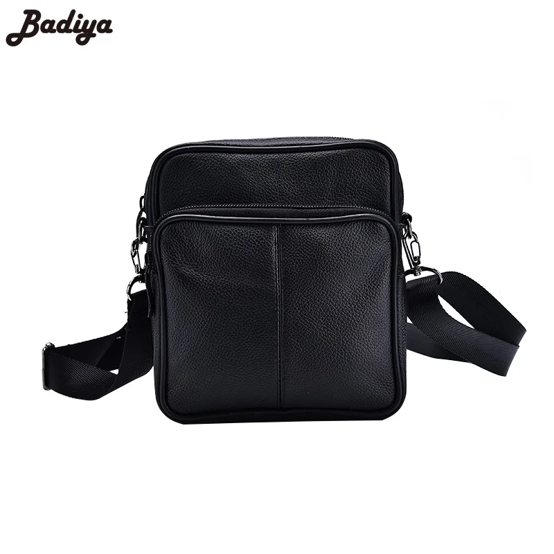 New Men's Business Genuine Leather Mini Crossbody Bags Portable