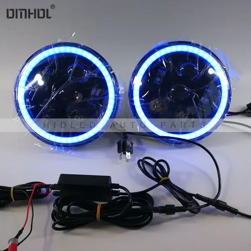 App control 7 inch RGB LED headlights for Jeep 5