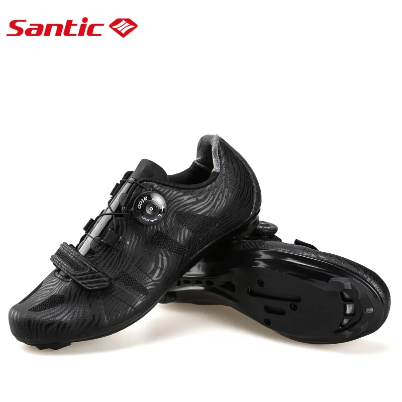 

SANTIC Cycling Road Shoes For Men Lace-up Self-locking Outsole Road Bikes Shoes Breathable Mtb Racing Sporty Sneakers