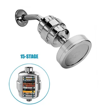 

Detachable filter top rain Shower head set with 15 stage shower water filter