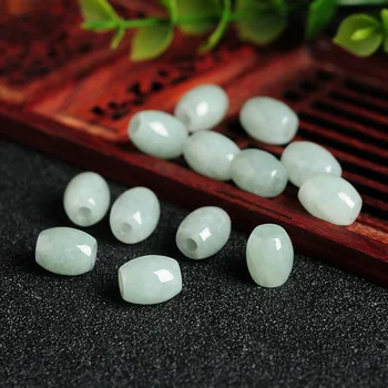 

50pcs Good Natural Aqua Jade (Jadeite) Luck Ellipse Loose DIY Beads For Bracelet