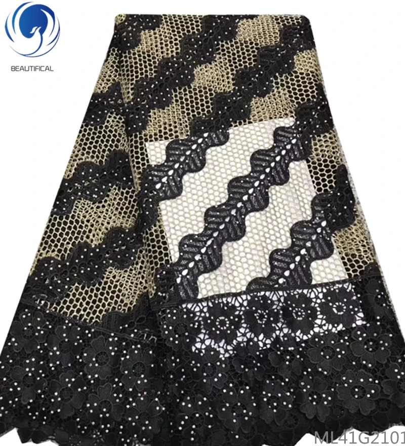 

BEAUTIFICAL nigerian lace fabric african cord guipure fabric guipure lace fabric 5 yards/lot quality 2019 latest arrival ML41G21