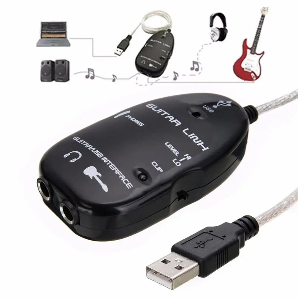 Переходник с гитары на USB интерфейса кабель для записи компакт дисков MAC/PC