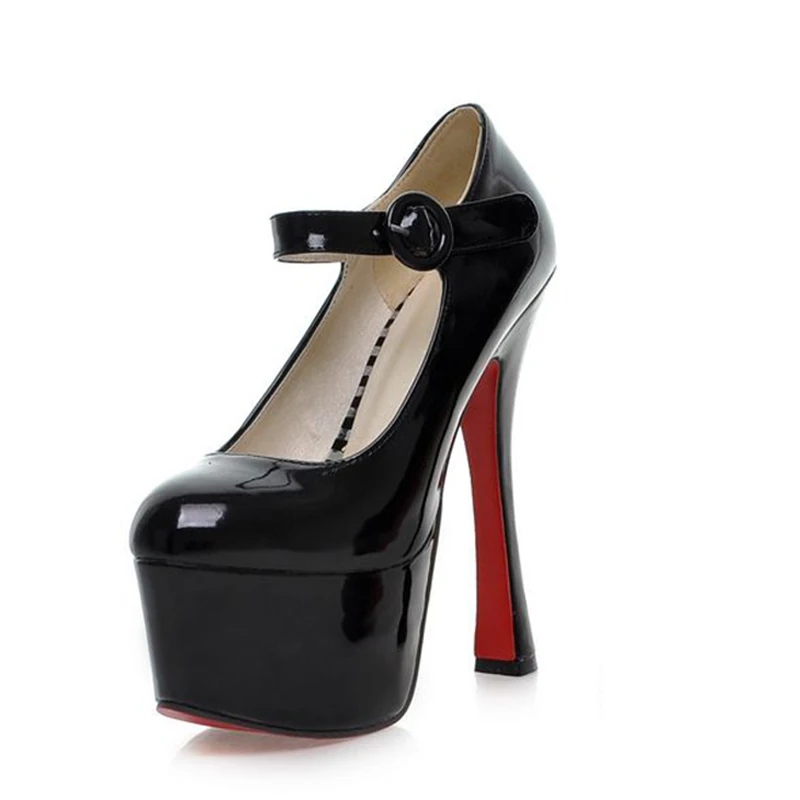 Lapolaka/Лидер продаж, новые вечерние женские туфли на высоком каблуке 15,5 см Женская обувь пикантные женские красные туфли-лодочки Мэри Джейн на толстой платформе