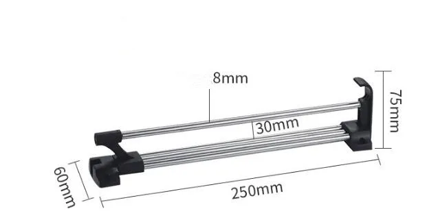 Высокое качество шкаф подвесной стержень/Металлическая телескопическая вешалка для одежды/шкаф раздвижные стойки/вешалка для одежды - Цвет: Y02-250MM
