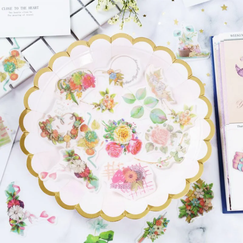 

40pcs/pack Flower World Washi Sticker Kawaii Decoration Scrapbooking Sticker Diy Diary Album Adhesive Stationery Sticker