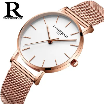 

New Luxury Watch Men Women Rose Gold Silver Casual Quartz-Watch stainless steel Watch waterproof Clock Reloj Mujer Montre Femme