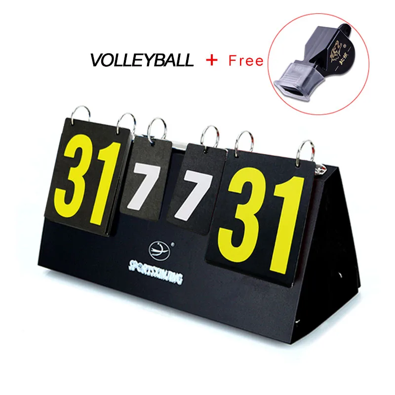 Portable PVC Plastic Plate Digit Sports Scoreboard Big Size Durable And Foldable Scoring Device for Board Badmintion Game Black