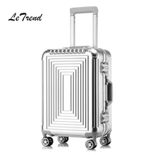 Letrend, алюминиево-магниевый сплав, багаж на колёсиках, Спиннер, чемоданы, колеса 20 дюймов, мужская деловая сумка для переноски на колесиках, дорожная сумка