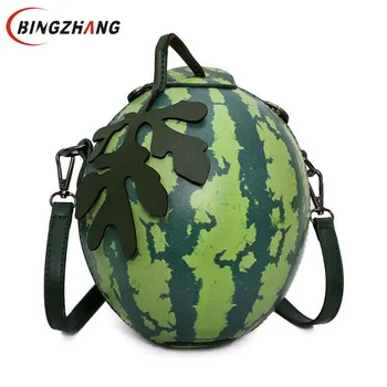 

Women Messenger Bags fashion Green watermelon shape personality Mini Girl Party Bag Leaves Luxury Brand Crossbody Bag L4-3072