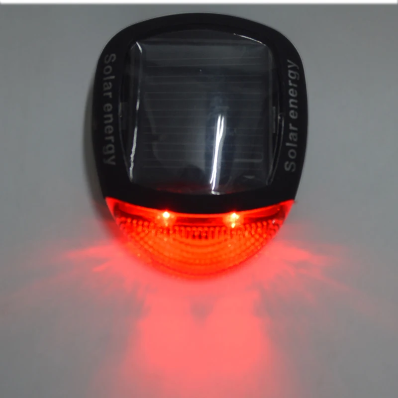 Clearance Solar Power LED Bicycle Lights Bike Rear Tail Lamp Light Bike cycling Safety warning Flashing Light Lamp Red 3