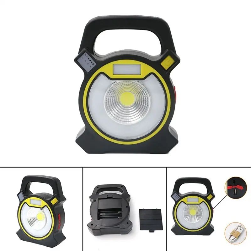 4-Mode Emergency Spotlight Lamp Portable Flashlight COB LED Floodlight Lantern USB Rechargeable  for Camping Hiking Tent Light
