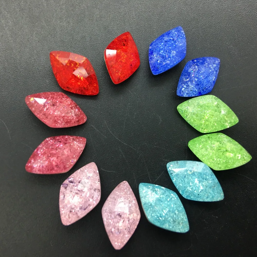 TopStone 9x14mm K9 Glass Crystal Ice Flower Lemon rhombus Rhinestone pointback fancy stone Can Mix colors | Дом и сад