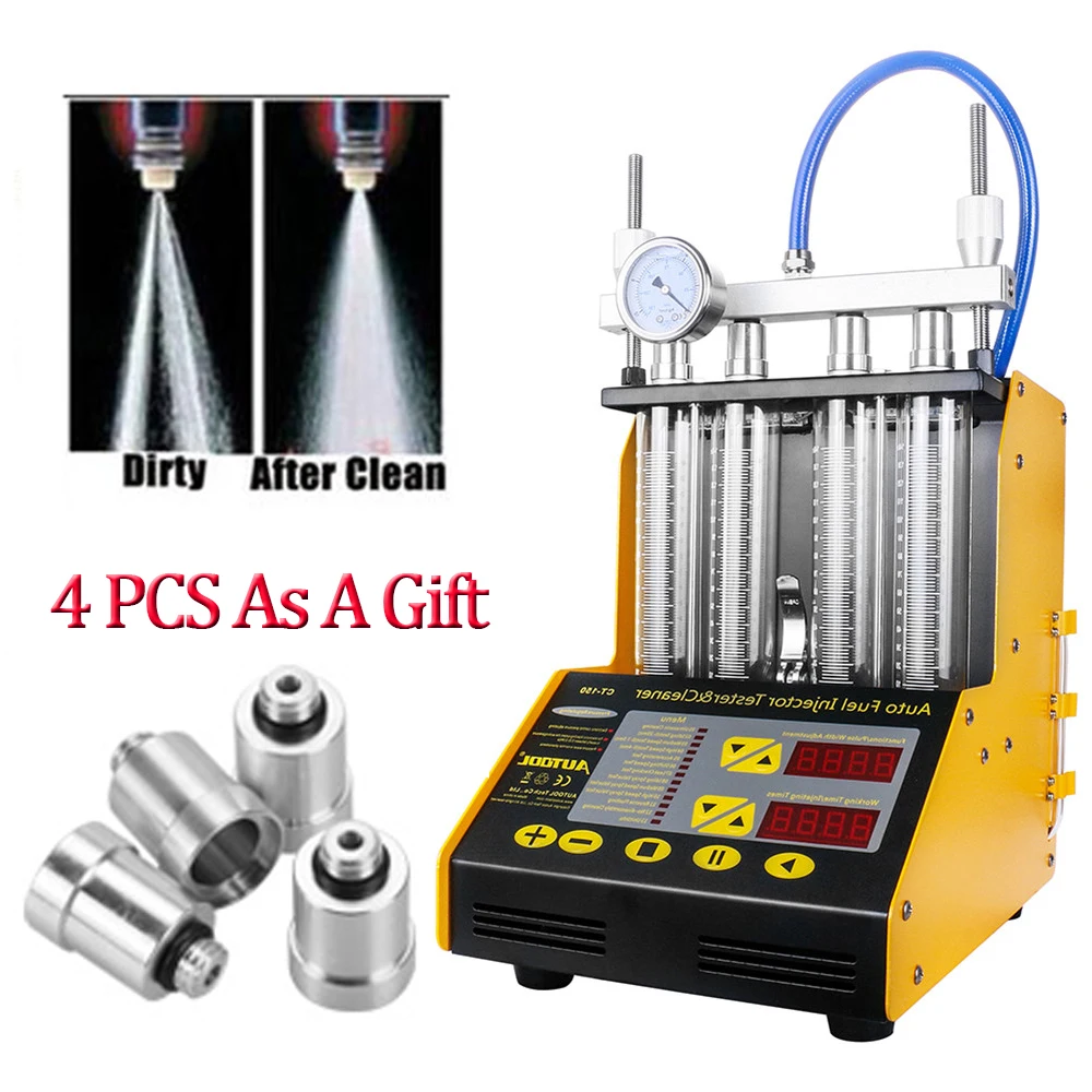 

AUTOOL CT150 Car Fuel Injector Cleaning Machine Testers Common Rail Injectors Tester 4 Pcs Auto Injector Connector As A Gift