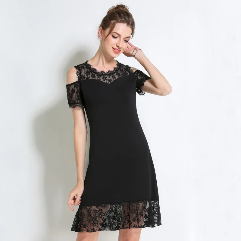 

2018 Summer Woman Black Lace Shoulder Off Dress Elegant Maternity Clothes Casual Pregnancy Dress Ruffles Print Plus Size M-5XL