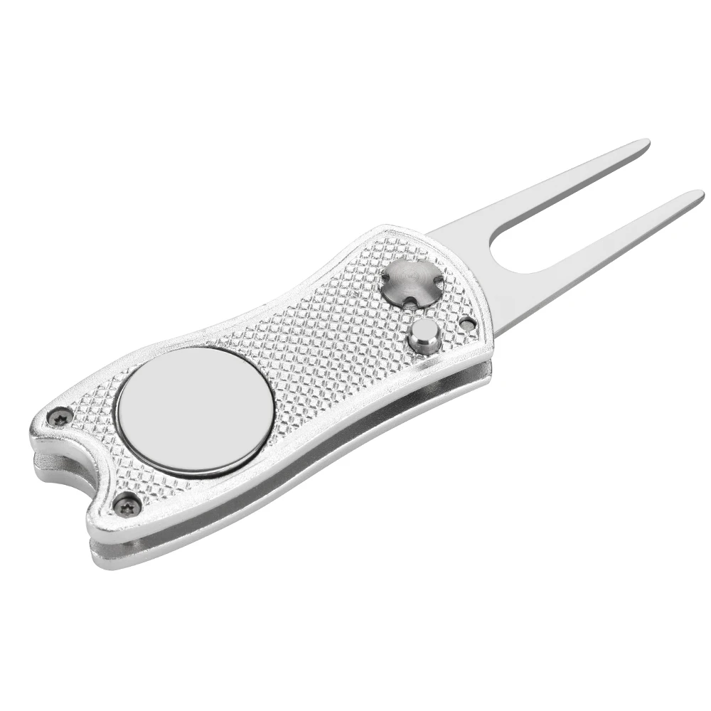 

Foldable Stainless Steel Golf Divot Tool with Golf Ball Tool Marker Pitch Groove Golf Pitchfork Golf Accessories