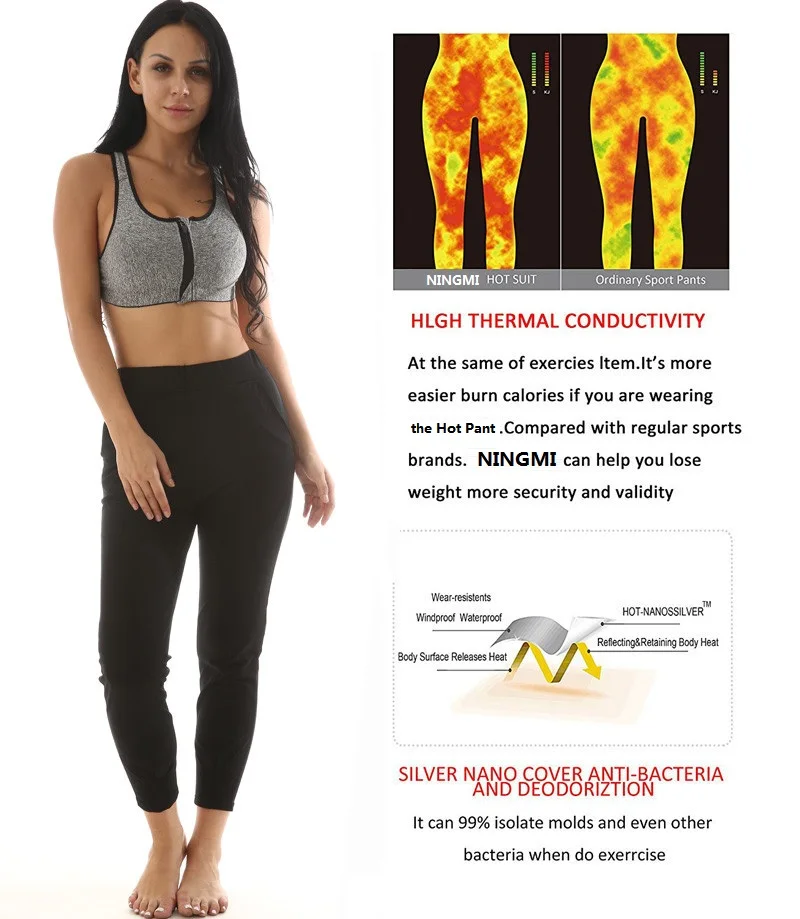 NINGMI Hot Pant Control Panties Women Sweat Sauna Tracksuit Slimming Pants Body Shaper Waist Trainer Leggings Summer Weight Loss (5)