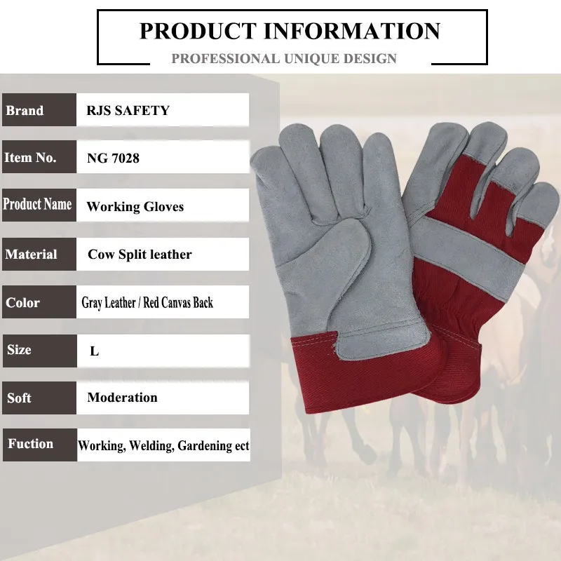RJS 6 шт. новые рабочие перчатки из яловой кожи мужские рабочие сварочные перчатки защитные спортивные мото износостойкие перчатки 7028