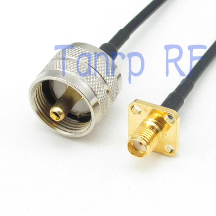 

10pc 8in UHF male to SMA female with 4 hole panel RF connector adapter 20CM Pigtail coaxial jumper cable RG174 extension cord