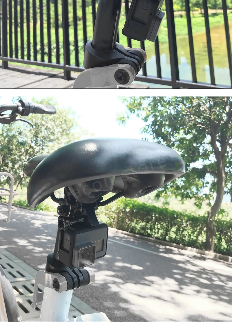 Алюминиевый CNC велосипедное седло Велосипедное Сиденье крепление монопод Штатив Держатель кронштейн адаптер зажим для Gopro SJCAM Xiaoyi mijia камера