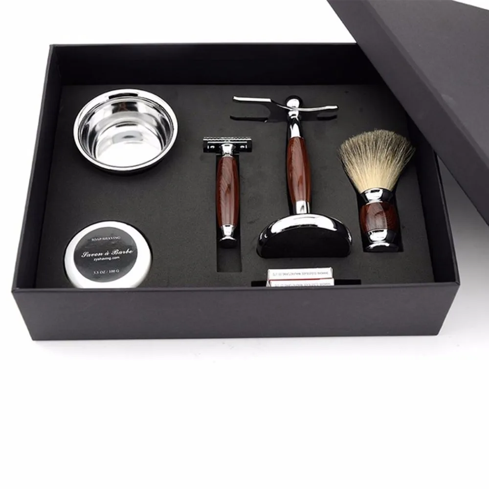 Best Gift Set Double Edge Safety Razor Set Mens Razor Kit +Razor Holder