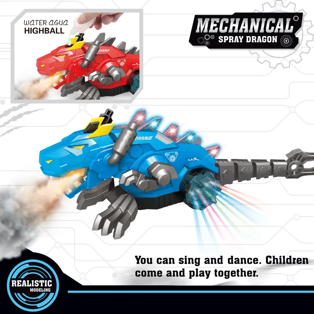 Elétricos com Música Caixa de Presente do Animal Natal para Crianças Spray Dinossauro Dragão Função Brinquedos Robô Eletrônico Estimação Presentes Pop 6 High Quality Brinquedos e hobbies