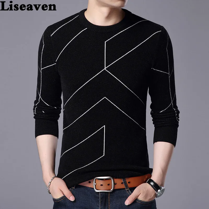 Liseaven Men Winter Warm Pullovers Mens Knitted Sweaters Cashmere Wool ...