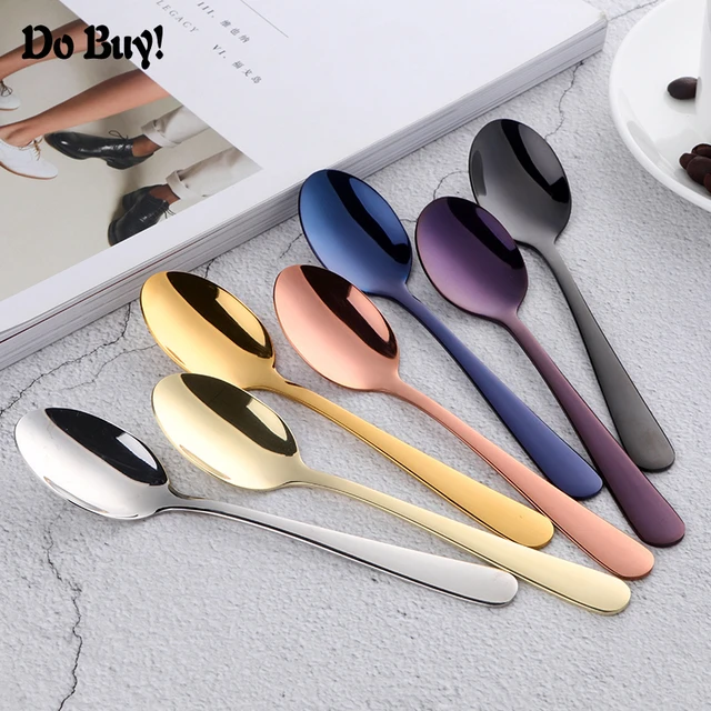 Mini cuillère à thé en acier inoxydable, 1 pièces, cuillère à café en or  coloré, petite cuillère, vaisselle de cuisine, couverts - AliExpress