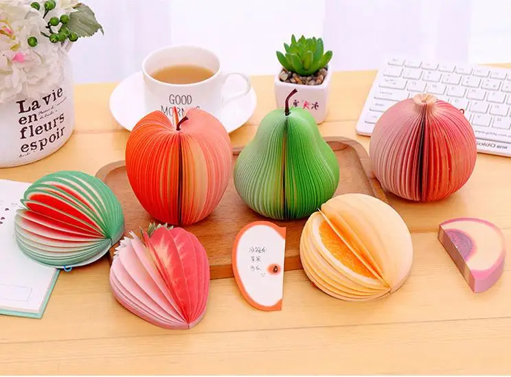 

Unique Creative Apple Shaped cute 3D Apple pear Paper Memo Pad Sticky Notes fruit notebook, note pad memo pad SN063