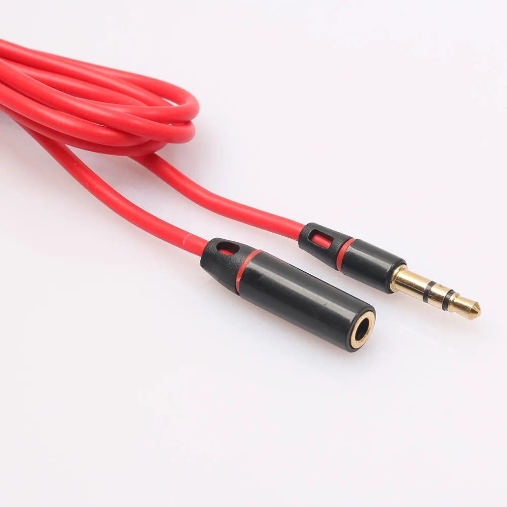 3.5mm Red Male To Female MF Plug Jack Stereo Audio Headphone Extension Cable Cord (1)